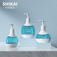 SHIKAI Nouveau Design PET Bouteilles De Shampooing 300ml 400ml 500ml Personnalisé De Luxe En Plastique Corps Lotion Pompe Shampooing Conditionneur Bouteilles
