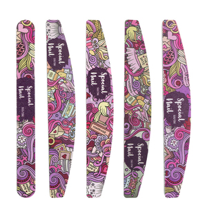 ตะไบเล็บฟองน้ำลายการ์ตูนสีชมพูม่วง อุปกรณ์ขัดแต่งเล็บมืออาชีพ - Product Image 1