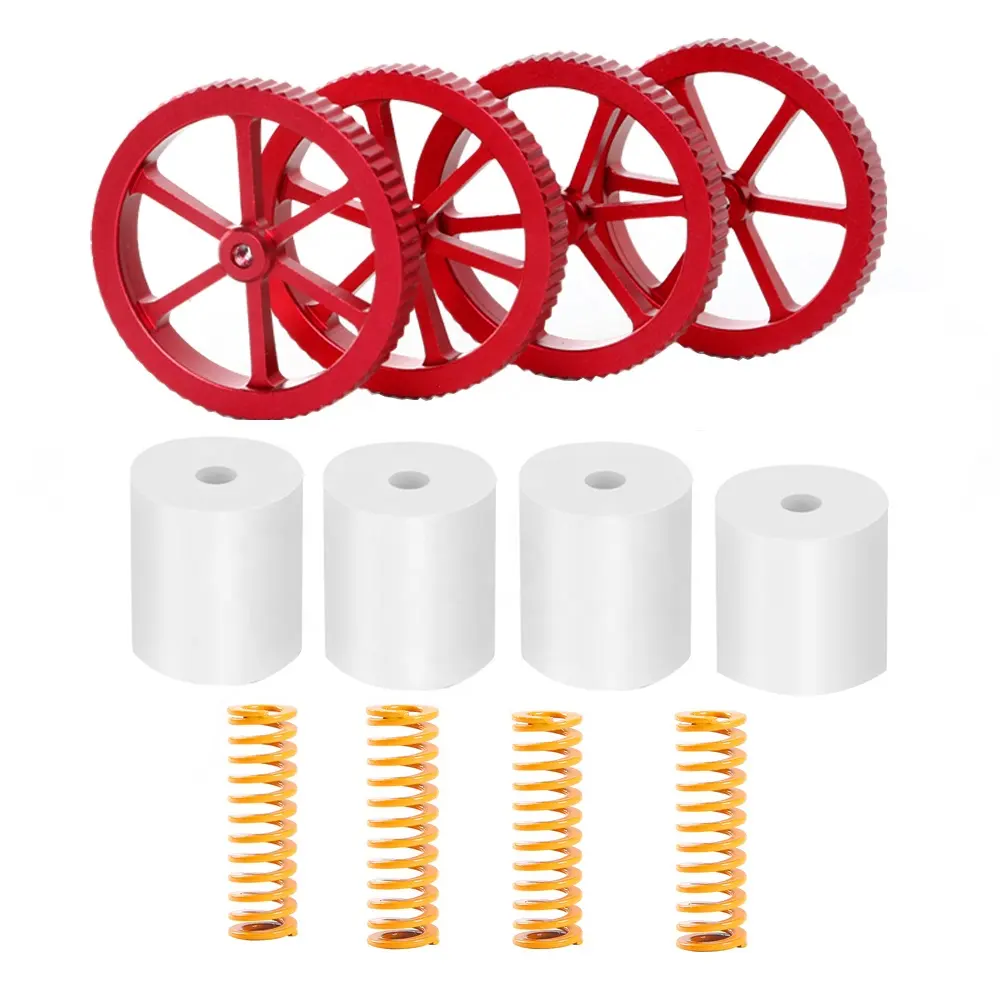 POLISI3D Hand Twist Leveling Nuts + Heat bed Silicone Leveling Column Mount Buffers Springs Ender 3 V2 / Pro, CR-10S Pro CR10 V2