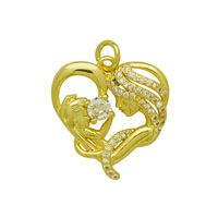 Vente en gros de colliers pendentifs de luxe pour femmes, en cuivre plaqué or 18 carats avec zircone, cadeau pour la fête des mères
