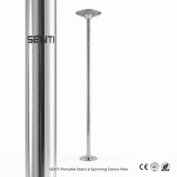 Barre de danse autoportante réglable en acier inoxydable de haute qualité, robuste et portable, sans perçage, pour pole dance