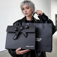 Sac cadeau de luxe bleu roi personnalisé avec poignée en ruban satiné pour sacs à main, vêtements, emballage de vente au détail vide
