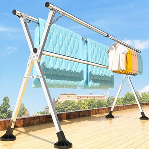 Tendedero de Ropa Retráctil de Acero Inoxidable en Forma de X, Plegable, para Balcón Exterior - Product Image 5