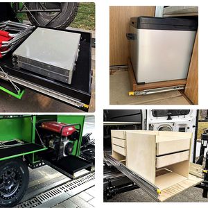 Guide per cassetti a scomparsa in acciaio laminato a freddo, a 3 sezioni, per carichi pesanti, 76 mm, telescopiche, per mobili da cucina, portata 200 kg - Product Image 5