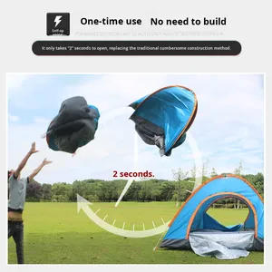 <span class=keywords><strong>Tente</strong></span> automatique à ouverture rapide pour 2 personnes, porte unique, 1 à 4 personnes, <span class=keywords><strong>camping</strong></span> en plein air, <span class=keywords><strong>tente</strong></span> pop-up imperméable - Product Image 3