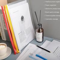 Foska Papeterie Bureau A4 A5 Zip Lock Design Transparent Étanche PVC Document Enveloppe Dossiers De Remplissage Sacs avec Poche D'étiquette