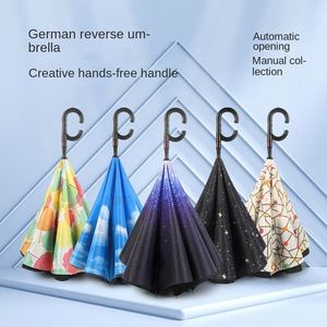 Parapluie droit semi-automatique de type C, mains libres, cadeau d'affaires, publicitaire, couleur personnalisée, grand format, 8 baleines en fibre de verre - Product Image 1