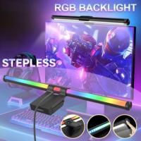 Barra de Luz LED USB Dual para Monitor, CCT Frontal, RGB Trasero, Control Táctil, Anti Luz Azul, Cuidado de la Vista, Lámpara Colgante para Pantalla, Oficina, Juegos