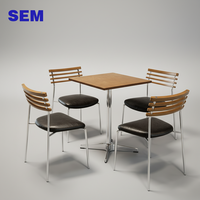 Ensemble de chaises et de tables de restaurant de style coréen moderne SEM pour café, design décoratif, table en contreplaqué marin commercial