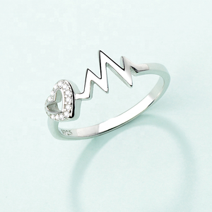 مجوهرات راقية من الفضة الإسترلينية-تصميم أنيق ضربات القلب مكعب للنساء مجوهرات الزفاف والخطوبة - Product Image 2