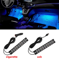 Kit d'éclairage d'ambiance LED néon pour l'intérieur de la voiture, bande lumineuse pour les pieds, accessoires RGB, rétroéclairage, télécommande, application, contrôle musical, lampe décorative automobile