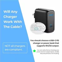 Câble adaptateur USB-C vers Surface Pro 6/5/4/3 Type-C PD 65W avec gaine en PVC pour ordinateur portable et téléphone portable, charge rapide 15V 3A