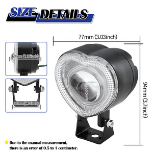 Foco LED de 20W en forma de corazón para motocicleta, luces de conducción de doble color RGB, faros antiniebla impermeables para coches y camiones MO-235 1 - Product Image 3