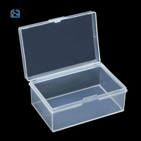 Boîte d'emballage en plastique PS transparente C8, petite, rectangulaire, avec couvercle à charnière, pour le rangement de bijoux, boîte de rangement transparente pour outils, conteneur
