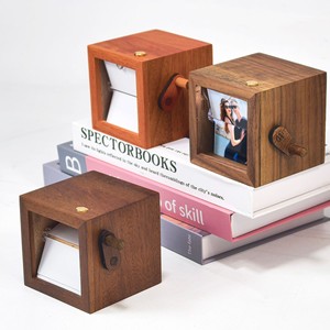 Máy ảnh làm ảnh lật tự động tùy chỉnh mới về, hộp gỗ hình khối có đèn, ảnh tự thiết kế - Product Image 2