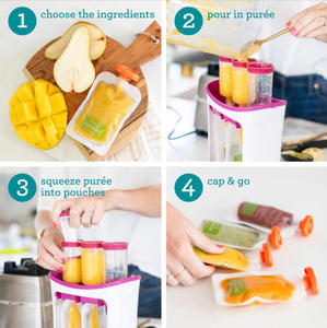 Pochette souple transparente sans BPA, taille personnalisée, pour aliments pour bébés, avec bec verseur, qualité alimentaire, sachet d'emballage autoportant pour purée de fruits maison, yaourt, <span class=keywords><strong>lait</strong></span> - Product Image 6