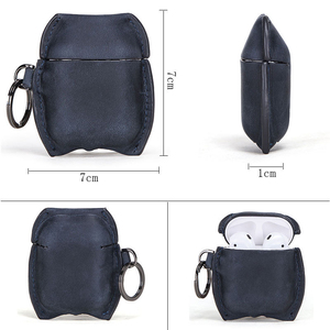 Étui de protection complet en cuir Crazy Horse antichoc avec boucle rapide pour Apple Airpods 1/2 - Product Image 4
