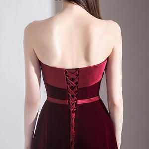 Vestido de noche de terciopelo largo, elegante, personalizado - Product Image 4