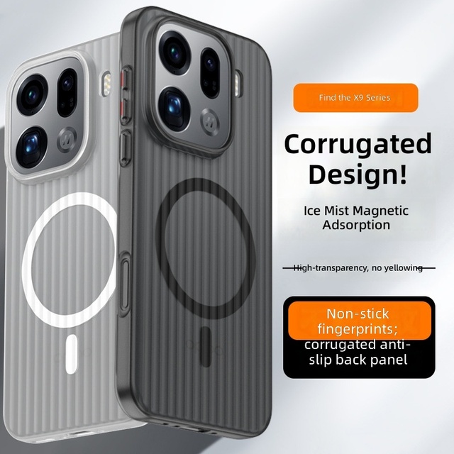 Fashion Transparent Magnetic Anti-slip Hard PC Back Case for Oppo Find X9 X8 Ultra oneplus Turbo6X PRO Wireless Charging Cover