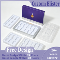 Plateau cosmétique thermoformé personnalisé en PET/PP pour ampoules, emballage intérieur, logo personnalisé, conception gratuite, vente en gros FS-C002
