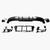 Difusor de Parachoques Trasero con Soporte y Salida Cuádruple en Negro ABS para Mercedes Benz GLE63