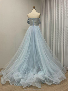 Robes de soirée élégantes pour femmes, robes de soirée pour mariage, MB40081, or/bleu/violet, jupe à paillettes de sirène brillante - Product Image 4