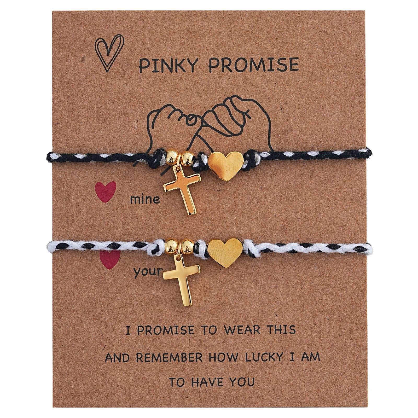 Ensemble cœur croix dorée avec carte#3