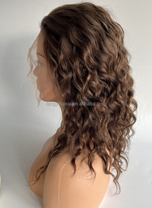 Listo para enviar Peluca de <span class=keywords><strong>quimio</strong></span> Cabello virgen europeo Mujeres blancas Alopecia Marrón Pérdida de cabello <span class=keywords><strong>Pelucas</strong></span> médicas - Product Image 2