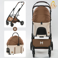 Poussette pour animaux de compagnie EUR PET personnalisée, pliable, pour chiens et chats, avec 4 roues détachables et panier pour un seul animal