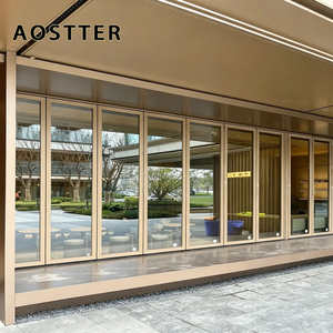 AOSTTER <span class=keywords><strong>Porta</strong></span> Pieghevole in Alluminio Dorato con Pannello di Sicurezza ad Alta Trasparenza e Cerniera Senza Manutenzione <span class=keywords><strong>per</strong></span> Patio di Lusso - Product Image 2