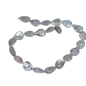 Perles de culture d'eau douce naturelles en forme de goutte baroque grises faites à la main, 14*18 mm, perles en vrac, accessoires de bijoux - Product Image 5