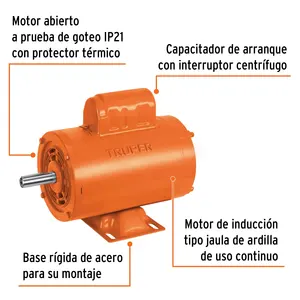 Trupper 3/4 HP motore asincrono ad alta velocità monofase chiuso potenza nominale 3KW/5KW 400V/220V AC 60Hz 3000rpm - Product Image 2