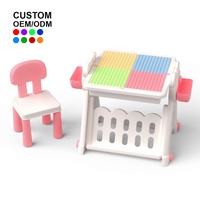 Table de jeu et centre d'activités pour enfants, pliable, se transforme en chevalet d'art, bureau d'étude et bibliothèque avec rangement