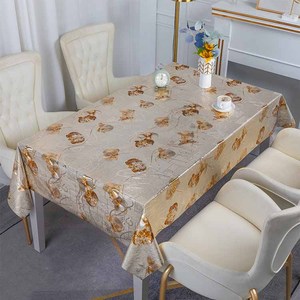 Boen <strong>PVC</strong> Tablecloth In Roll Tablecloths For Dining <strong>Table</strong> Gold Plastic Tablecloth - Product Image 2