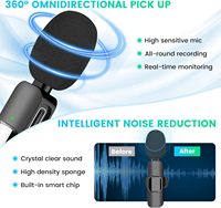 Meilleur microphone cravate sans fil pour iPhone, smartphone Android, mini microphone sans fil à clipser sur le revers, Lightning USB Type C