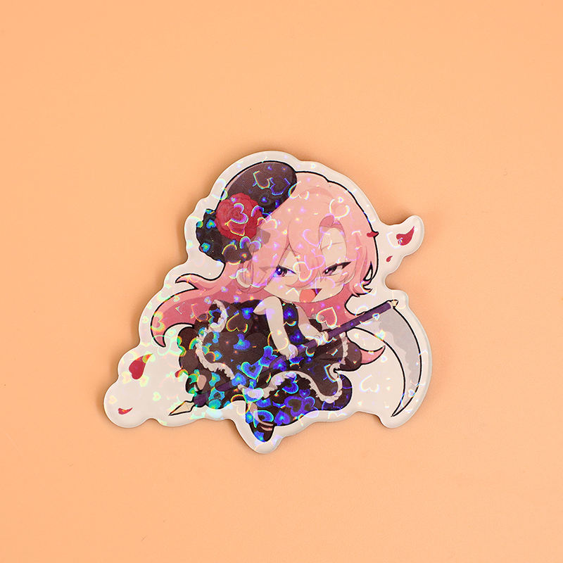 Customized Transparent Waterproof Cartoon Anime Acrylic Painted Refrigerator Stickers Die-cutting UV Printing Promotional Color