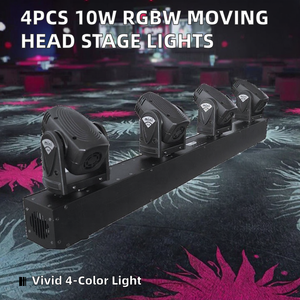 <span class=keywords><strong>KIMU</strong></span> 4pcs*10W RGBW 4 en 1 DMX512 Luz de Cabeza Móvil LED para Discoteca, Alta CRI 95, Clasificación IP44, Aleación de Aluminio, Iluminación de Escenario Regulable - Product Image 2