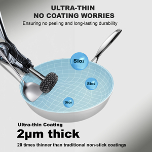 13 cái không dính Cookware Set W/nắp thép không gỉ chảo đồ dùng nhà bếp 3-ply thép không gỉ pfas miễn phí không dính chảo Chảo - Product Image 6