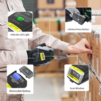 Escáner de código de barras con guante Bluetooth de largo alcance Effon MS02 SE5500, estilo Android 1D 2D para logística, almacén y picking.