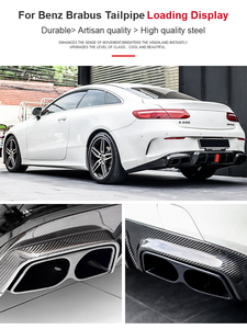 Puntas de escape de coche SYPES para Mercedes Benz C/E/S clase W205 W212 W213 W222 estilo Barbos 304 puntas de silenciador de carbono de acero inoxidable - Product Image 4