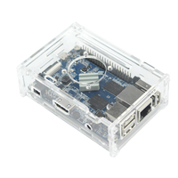 Orange Pi PC Kit de placa de desarrollo 1GB H3 Quad-Core 32GB Tarjeta SD Caja de acrílico Disipadores de calor Ventilador de refrigeración Enchufe de alimentación Tarjeta de cable de video