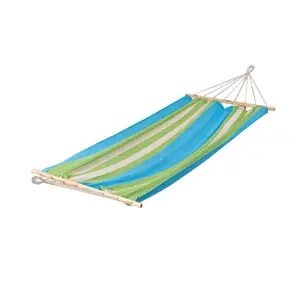 Single 200*100cm Portable 2 Person Extra Large Canvas Swing Outdoor Camping Hammock With Wood Spreader Bar