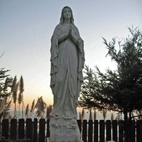 Statue de la Sainte Famille en marbre blanc, Vierge Marie et l'enfant Jésus, décoration d'église, catholicisme