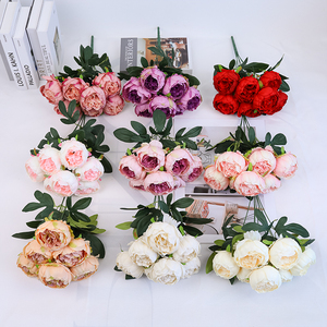 Bouquet de pivoines artificielles de haute qualité à sept têtes en soie pour mariages, décoration intérieure et extérieure, style classique - Product Image 1