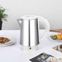 Bouilloire électrique en acier inoxydable 0,8 L, arrêt automatique mécanique, double protection, 800W, ébullition rapide pour le thé et le café domestique