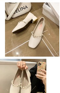 L'Ultima Tendenza 2025: <span class=keywords><strong>Scarpe</strong></span> da Donna con Tacco Spesso e Perle, Slip-On Estivo alla Moda con Punta Chiusa e Plateau - Product Image 6