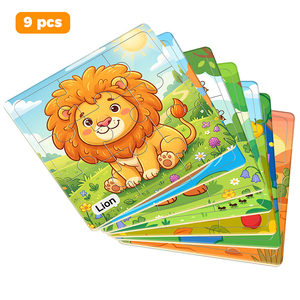 <span class=keywords><strong>Puzzle</strong></span> di Animali in Carta <span class=keywords><strong>da</strong></span> 9 <span class=keywords><strong>Pezzi</strong></span> con Nomi degli Animali, Giocattoli Educativi per Asilo, Casa, Regalo di Compleanno, Confezione Regalo - Product Image 3