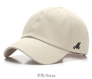 New hat Korean version simple pure color side M letter curved brim cap trend man spring and summer sun block sun - Product Image 3