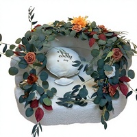 Guirlande de fleurs pour arche de mariage de 6 pieds, grande guirlande en terre cuite orange brûlé, artificielle, pour la décoration de la table principale, centre de table pour mariage d'automne