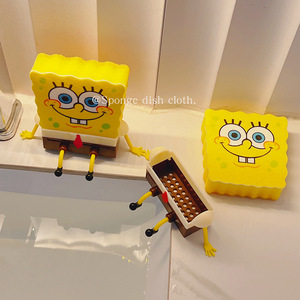 SpongeBob SquarePants Dishwashing Sponge <b>Block</b> Animal <b>Shape</b> Kitchen Cleaning Scouring Pad Absorbent For Pots And Pans - Product Image 1